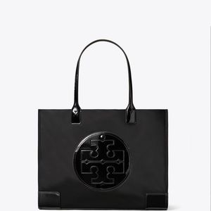 Tory Burch Small Ella Patent Tote Bag Black